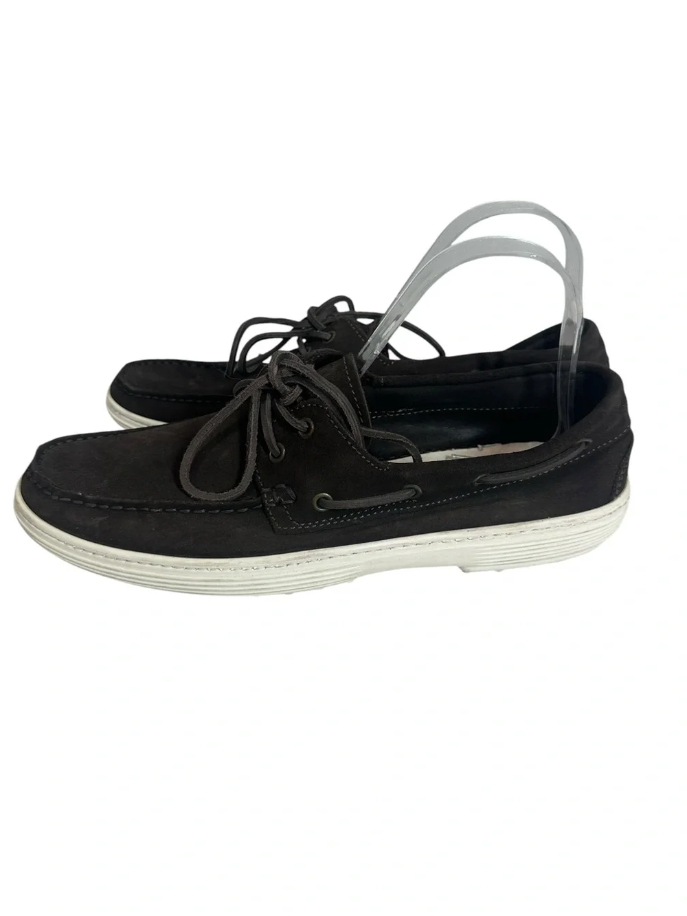 BAGAI Men's 42 Chocolate Brown Suede Lace up Boat Shoes